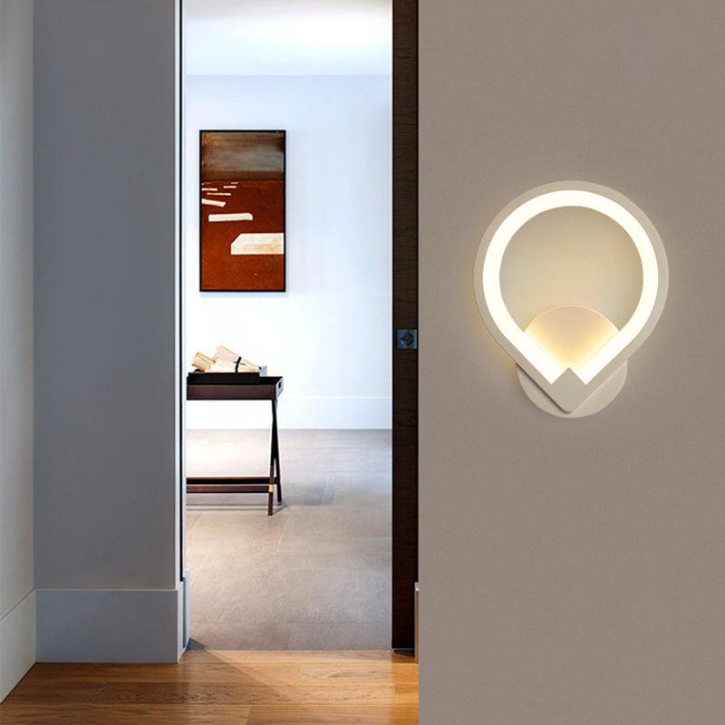 Oval Sconce Light Fixture Creative Minimalist Style Acrylic 1 Light Sconces