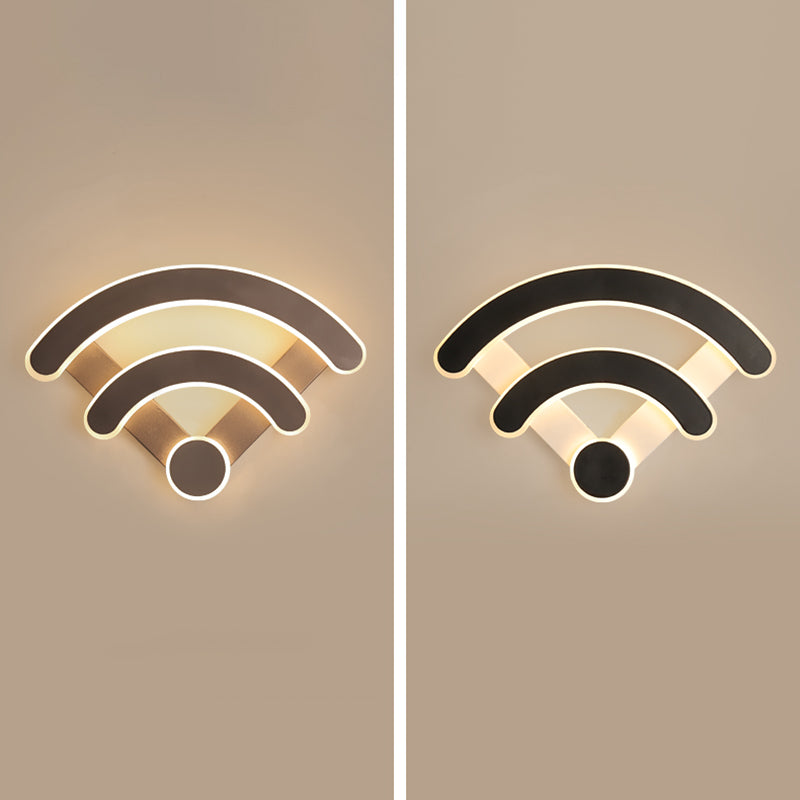 Oval Sconce Light Fixture Creative Minimalist Style Acrylic 1 Light Sconces