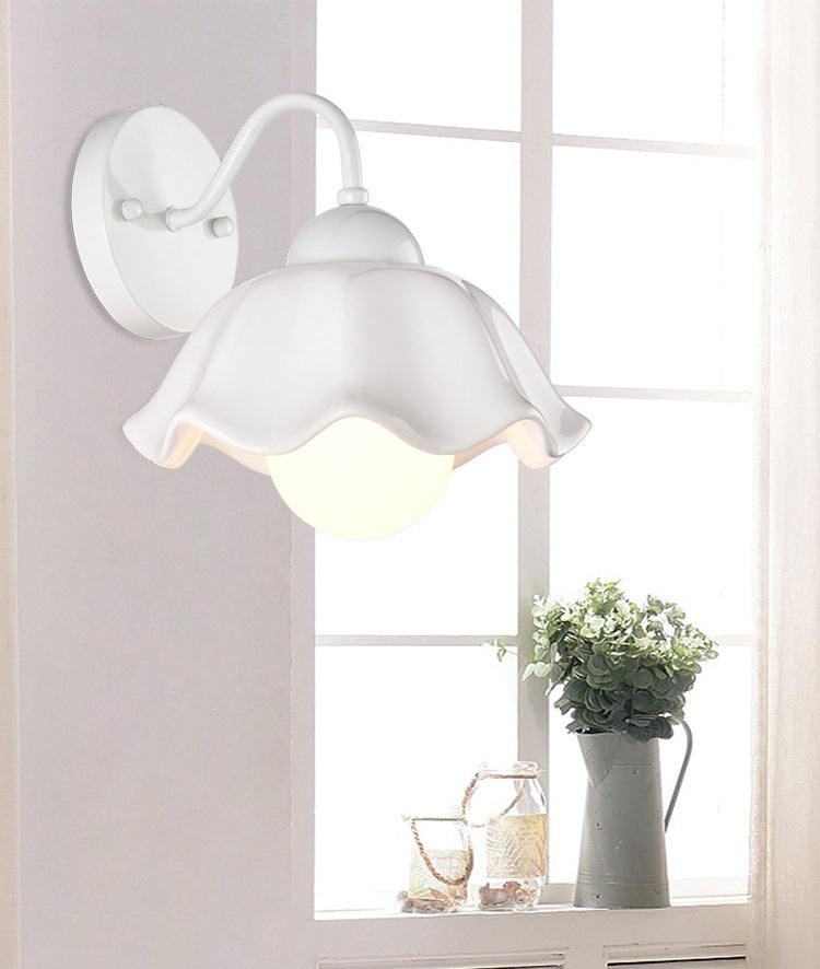 Luz de plataforma acampanada Cerámica de estilo pastoral americano 1 apliques de luz