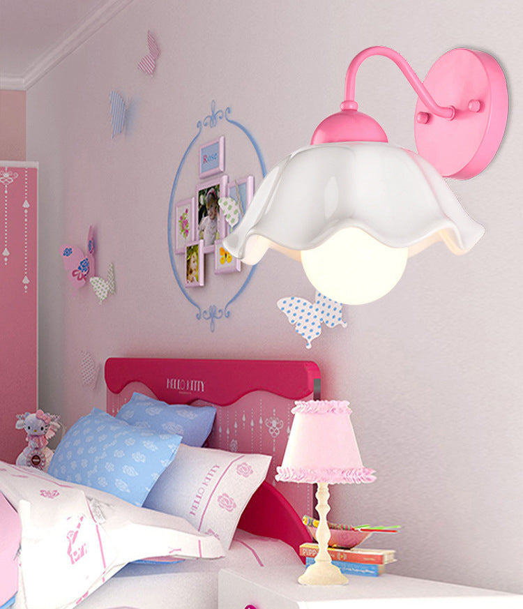 Luz de plataforma acampanada Cerámica de estilo pastoral americano 1 apliques de luz