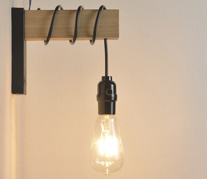 Lampada del braccio di oscillazione lampada in stile minimalista creativo 1 legno 1 flione di luce