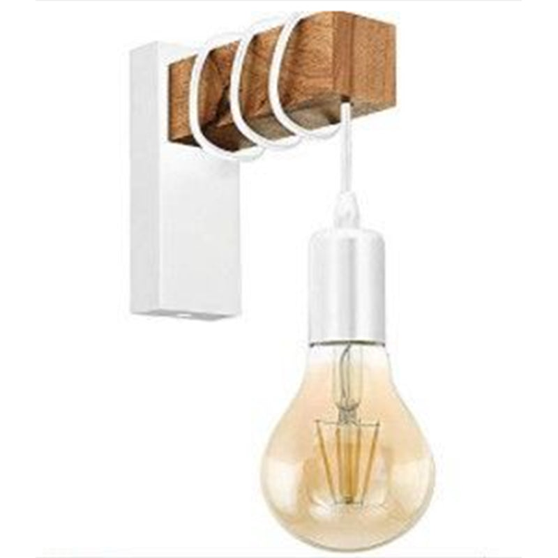 Swing Arm Sconce Light Fixture Creative Minimalist Style Wood 1 Light Sconces