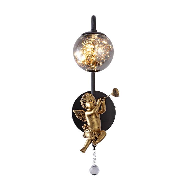 Lámpara esférica liviana nórdica estilo creativo de vidrio 1 apliques de luz con modelo de ángulo