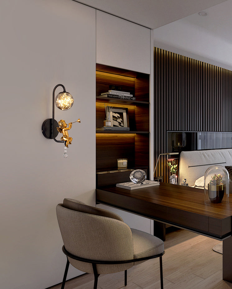 Lámpara esférica liviana nórdica estilo creativo de vidrio 1 apliques de luz con modelo de ángulo