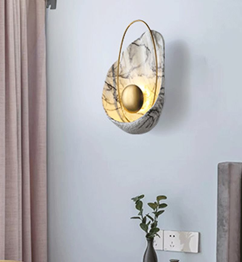Conchoidal SCONCE LICTE FICTURE Moderne Creative Style Resin 1 Light Sconces
