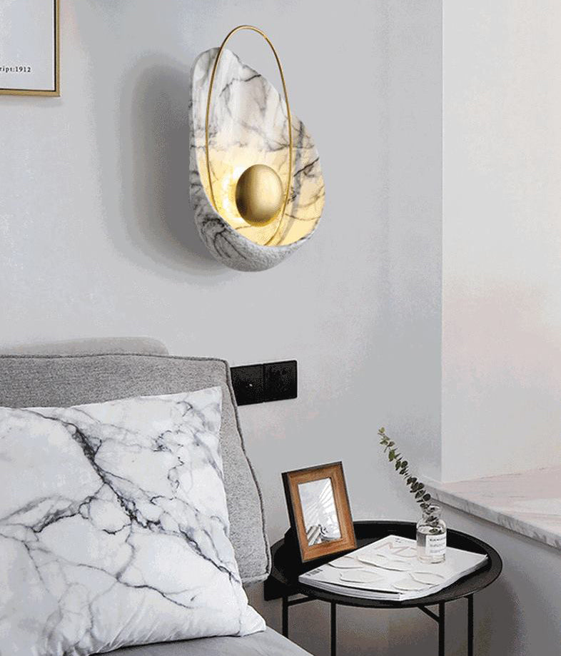 Conchoidal SCONCE LICTE FICTURE Moderne Creative Style Resin 1 Light Sconces