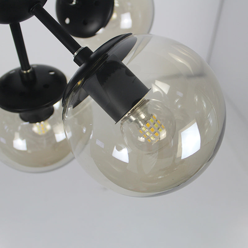 15-Light Modern Style Ceiling Light Linear Transparent Statement Chandelier