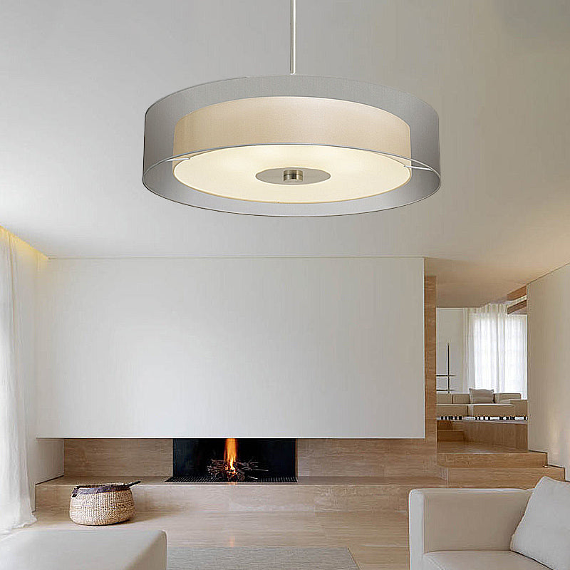 3-Light Black Shaded Drum Chandelier for  Room