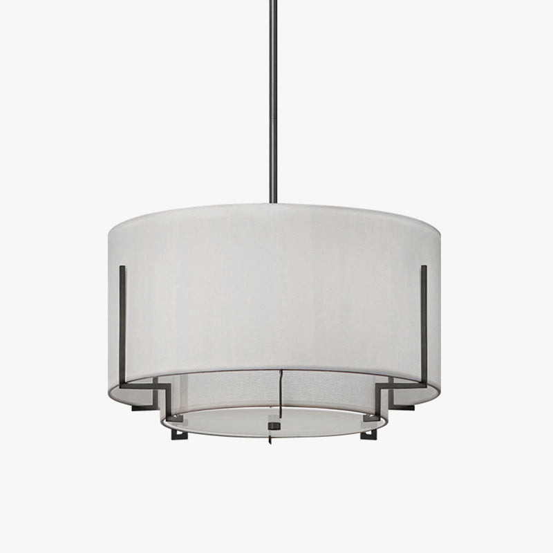 Luz de techo textil de lámpara de tambor sombreada de 4 luces