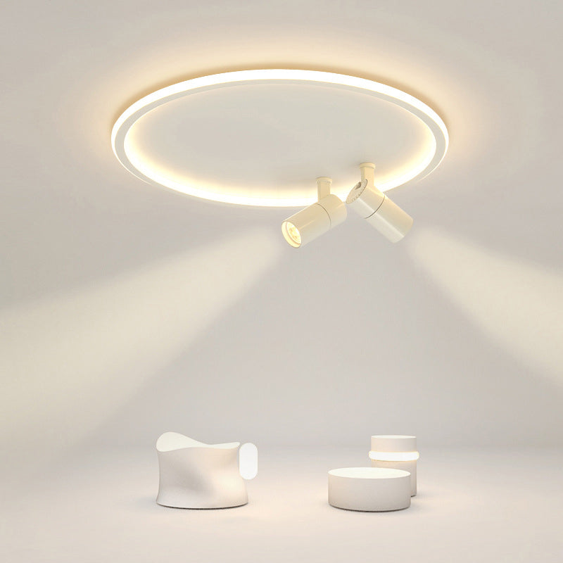 Circular LED Flush Mount Light Nordic Acrylic Study Room Ceiling Fixture with Spotlight