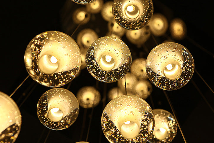 Ball Multi Ceiling Light Contemporary Stainless Steel Cluster Pendant Light with Hanging Cord for Restaurant