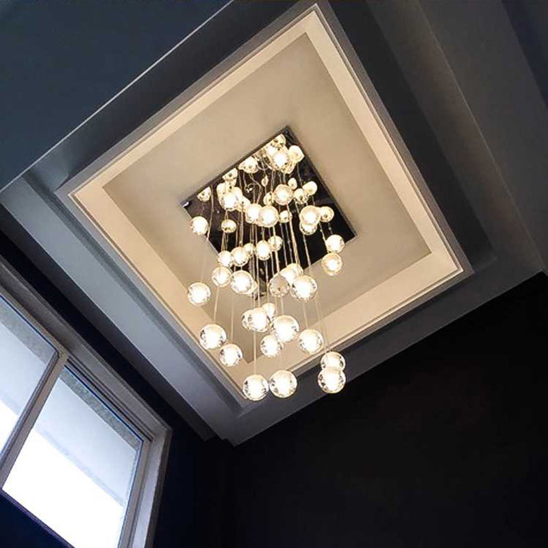 Ball Multi Ceiling Light Contemporary Stainless Steel Cluster Pendant Light with Hanging Cord for Restaurant