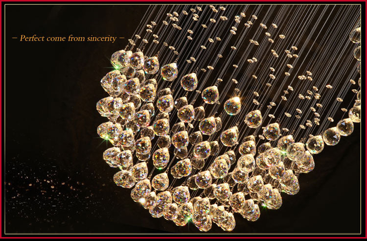 Spiral Droplet Hanging Light Fixtures Modern Simple Stainless Steel Ceiling Pendant for Stairwell