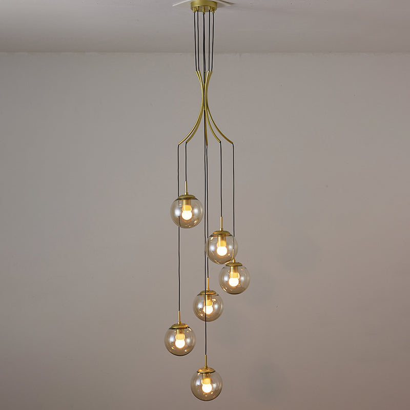 Globe Hanging Light Fixtures Modern Simplicity Glass Ceiling Pendant for Living Room