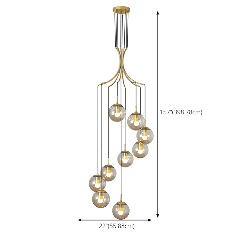Globe Hanging Light Fixtures Modern Simplicity Glass Ceiling Pendant for Living Room