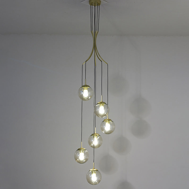 Globe Hanging Light Fixtures Modern Simplicity Glass Ceiling Pendant for Living Room