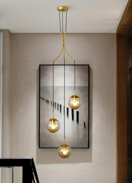 Globe Hanging Light Fixtures Modern Simplicity Glass Ceiling Pendant for Living Room