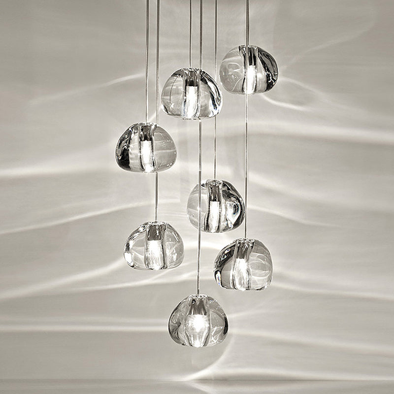 Cherries Hanging Light Fixtures Contemporary Glass Ceiling Pendant for Stairwell