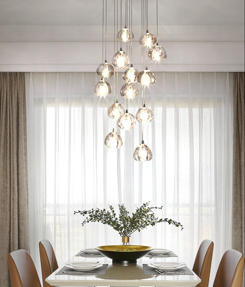 Cherries Hanging Light Fixtures Contemporary Glass Ceiling Pendant for Stairwell