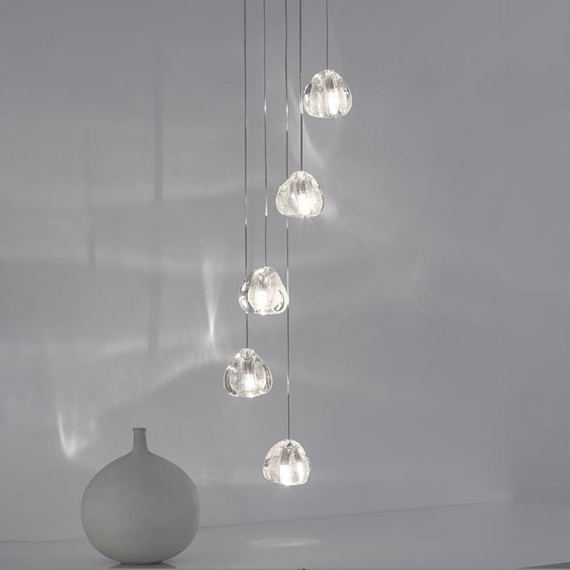 Cherries Hanging Light Fixtures Contemporary Glass Ceiling Pendant for Stairwell