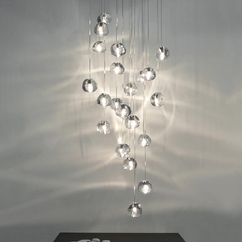 Cherries Hanging Light Fixtures Contemporary Glass Ceiling Pendant for Stairwell