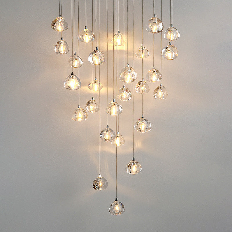 Cherries Hanging Light Fixtures Contemporary Glass Ceiling Pendant for Stairwell