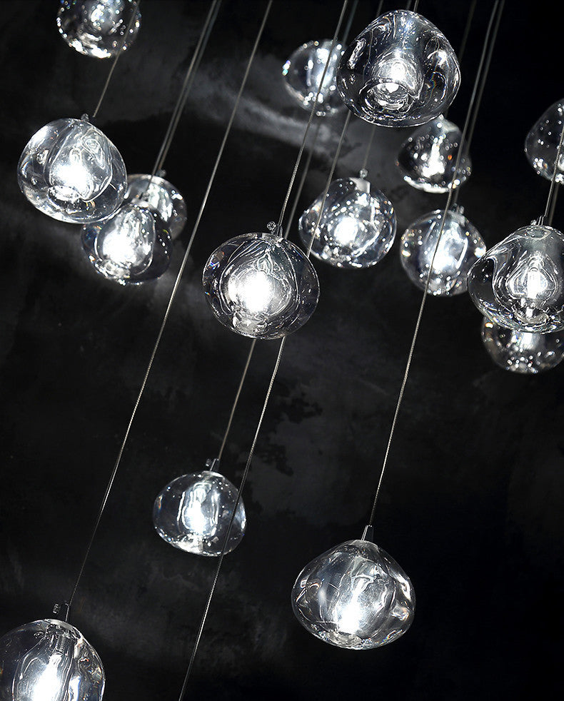 Cherries Hanging Light Fixtures Contemporary Glass Ceiling Pendant for Stairwell