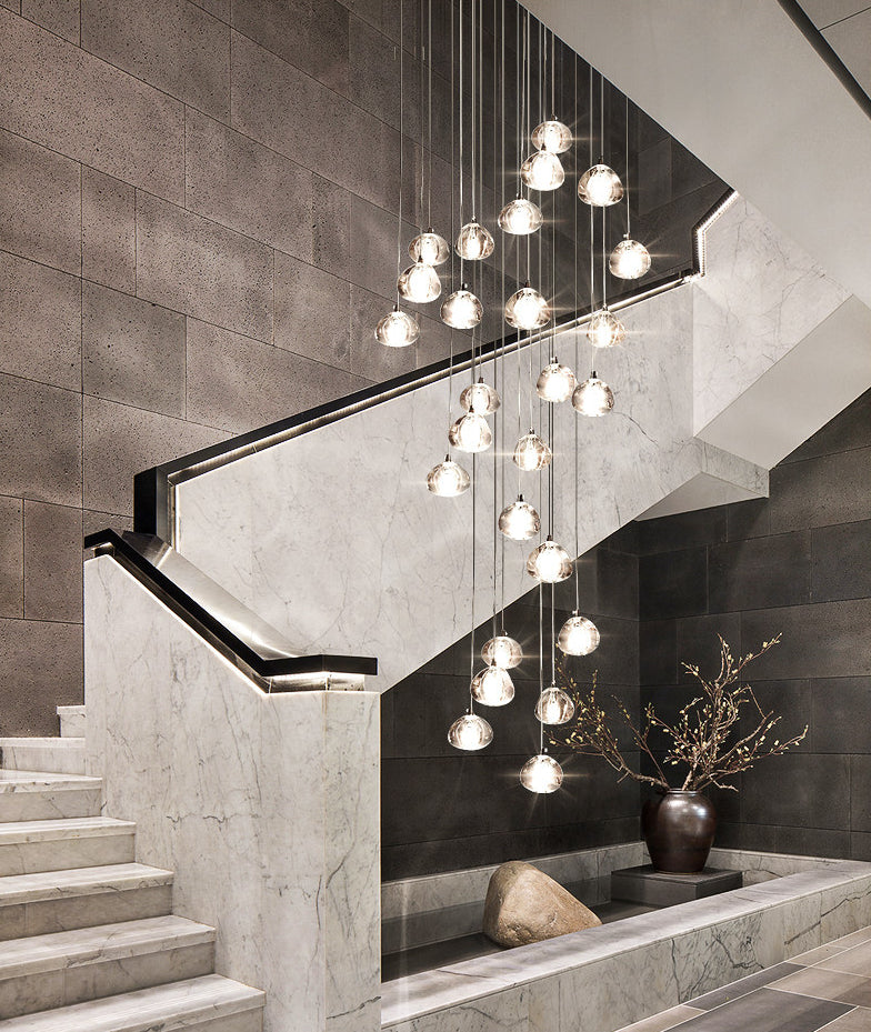 Cherries Hanging Light Fixtures Contemporary Glass Ceiling Pendant for Stairwell