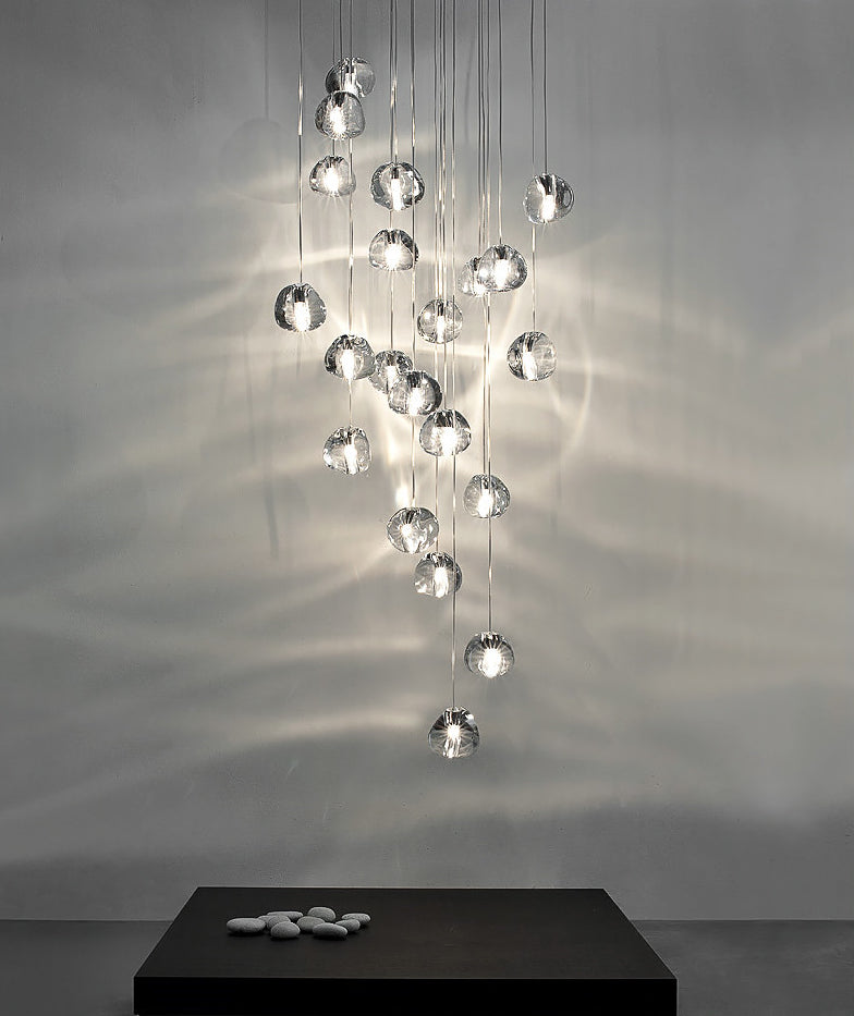 Cherries Hanging Light Fixtures Contemporary Glass Ceiling Pendant for Stairwell