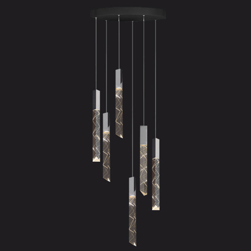 Lineare hängende Leuchten moderner einfacher, facettierter Kristalldecke Anhänger für das Restaurant