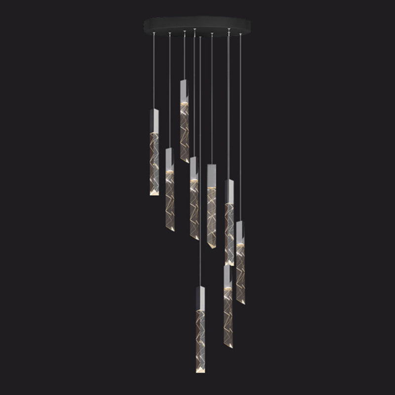 Lineare hängende Leuchten moderner einfacher, facettierter Kristalldecke Anhänger für das Restaurant