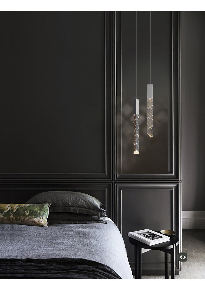 Lineare hängende Leuchten moderner einfacher, facettierter Kristalldecke Anhänger für das Restaurant