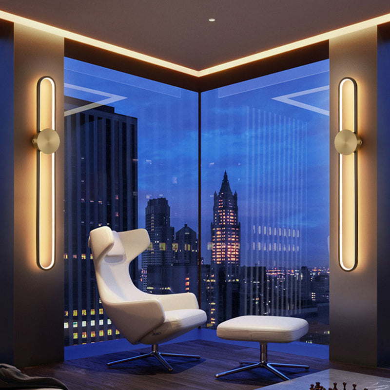 Modern Luxury Style Linear Wall Sconce Copper 1 Light Sconces