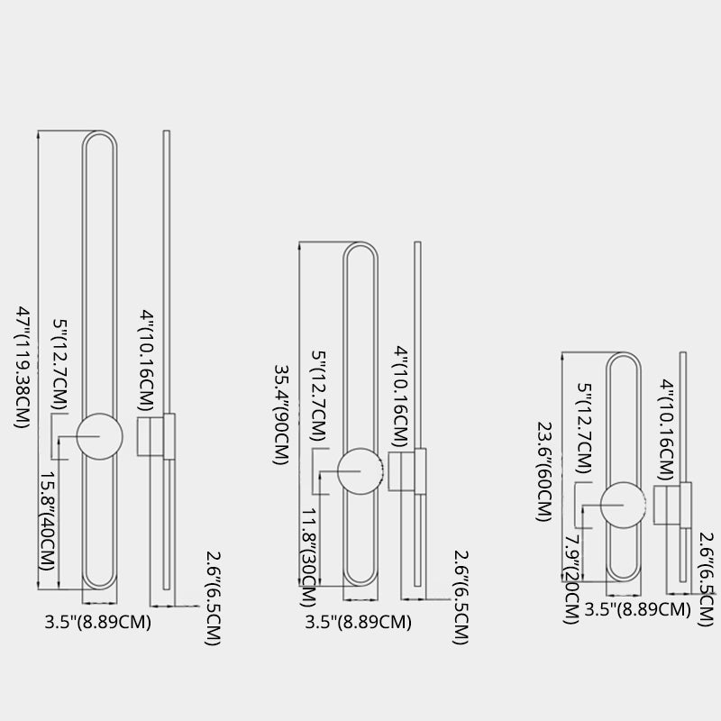 Modern Luxury Style Linear Wall Sconce Copper 1 Light Sconces