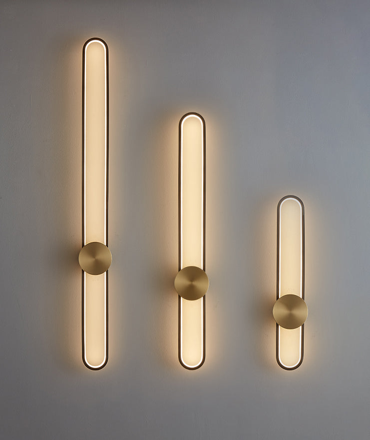 Modern Luxury Style Linear Wall Sconce Copper 1 Light Sconces