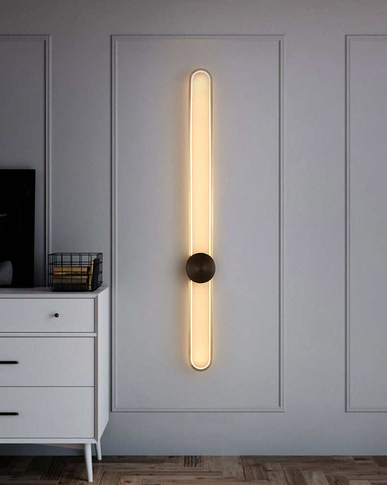 Modern Luxury Style Linear Wall Sconce Copper 1 Light Sconces