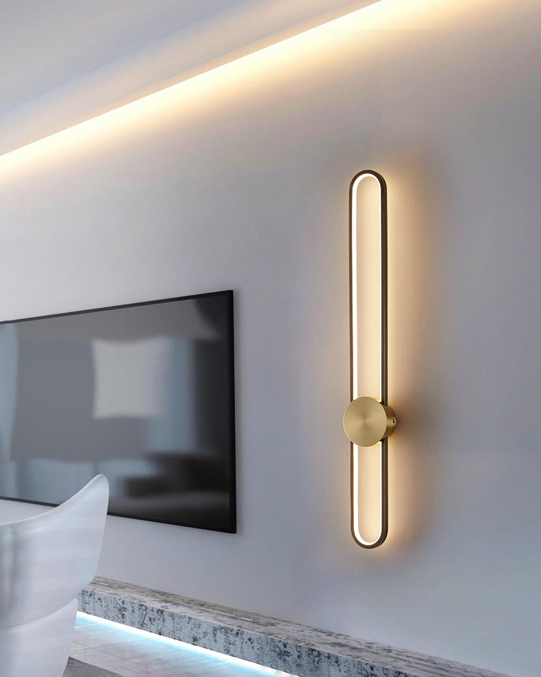 Modern Luxury Style Linear Wall Sconce Copper 1 Light Sconces