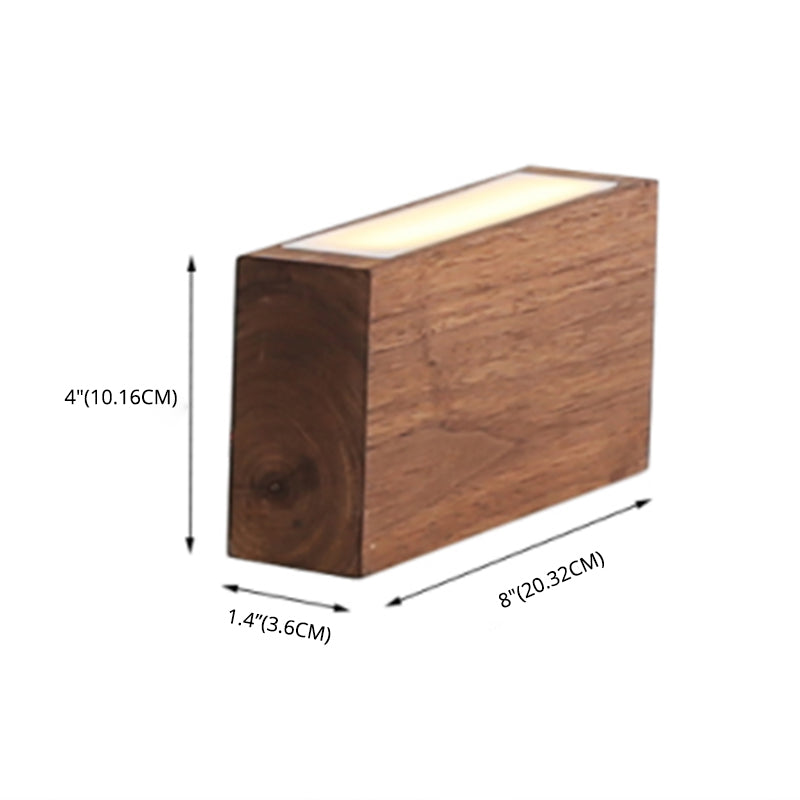 Moderno de estilo minimalista de estilo rectangular de lámpara de madera de lámpara de madera
