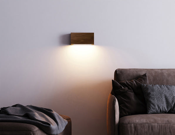 Moderno de estilo minimalista de estilo rectangular de lámpara de madera de lámpara de madera