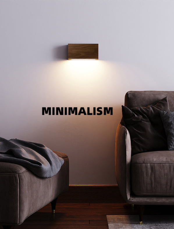 Moderno de estilo minimalista de estilo rectangular de lámpara de madera de lámpara de madera