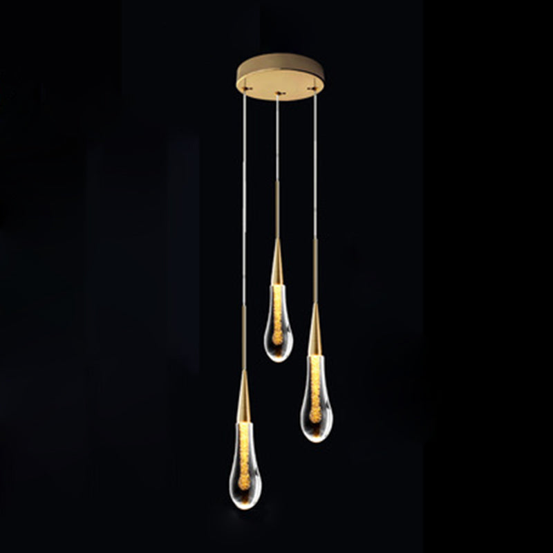 Droplet Multi Ceiling Light Contemporary Crystal Cluster Pendant Light with Hanging Cord for Restaurant