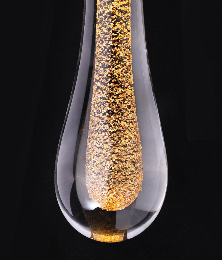 Luz de múltiples techo de gotas Luz de colgante de clúster de cristal contemporáneo con cordón colgante para restaurante