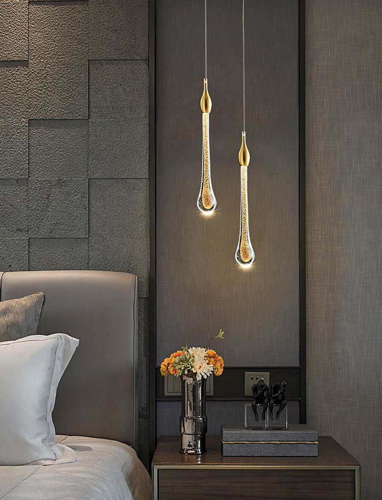 Droplet Multi plafond Light Contemporary Crystal Cluster Pendant Light avec cordon suspendu pour restaurant