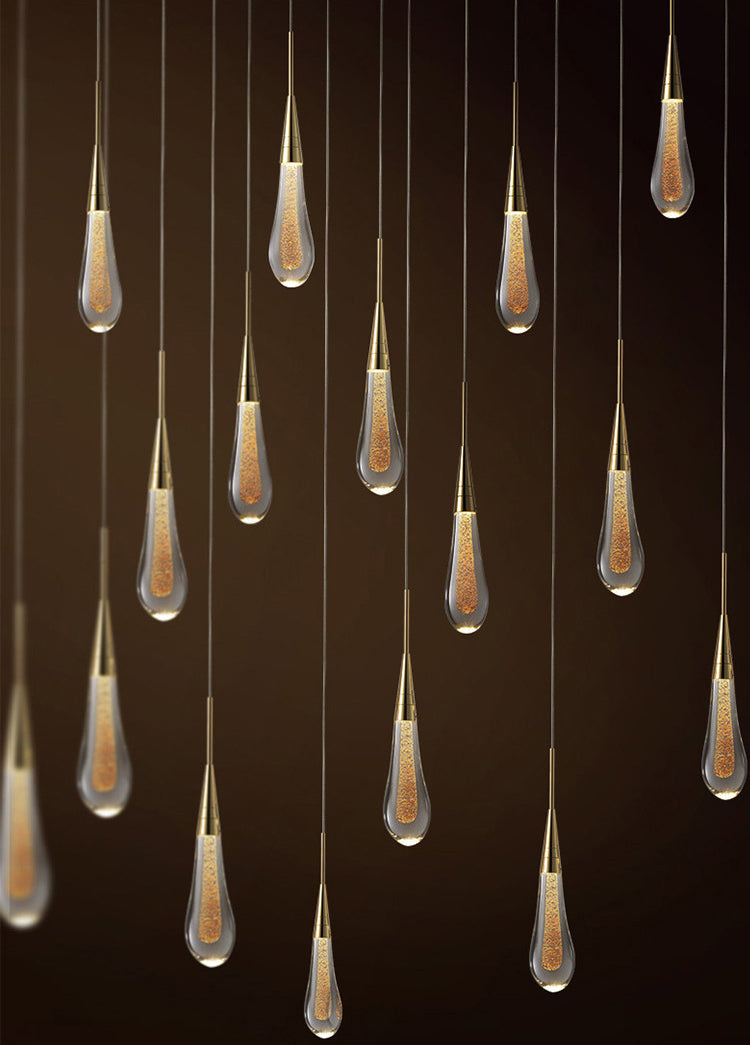 Droplet Multi Ceiling Light Contemporary Crystal Cluster Pendant Light with Hanging Cord for Restaurant