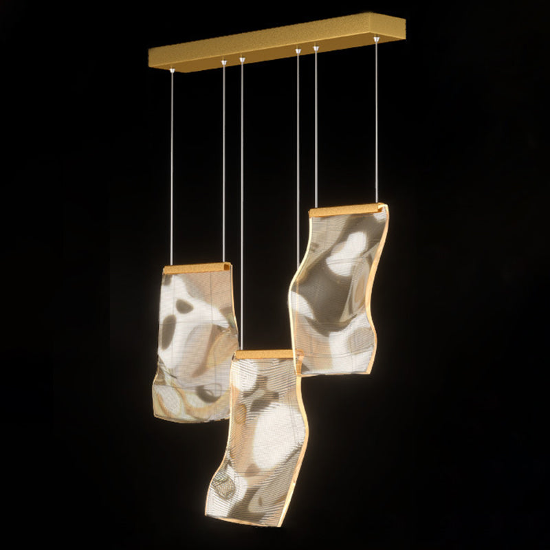 Luminaires suspendus en papier suspendu au plafond acrylique moderne pour la cage d'escalier
