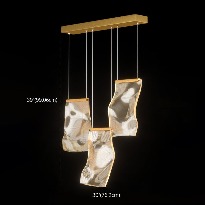 Paper Hanging Light Fixtures Modern Simple Acrylic Ceiling Pendant for Stairwell