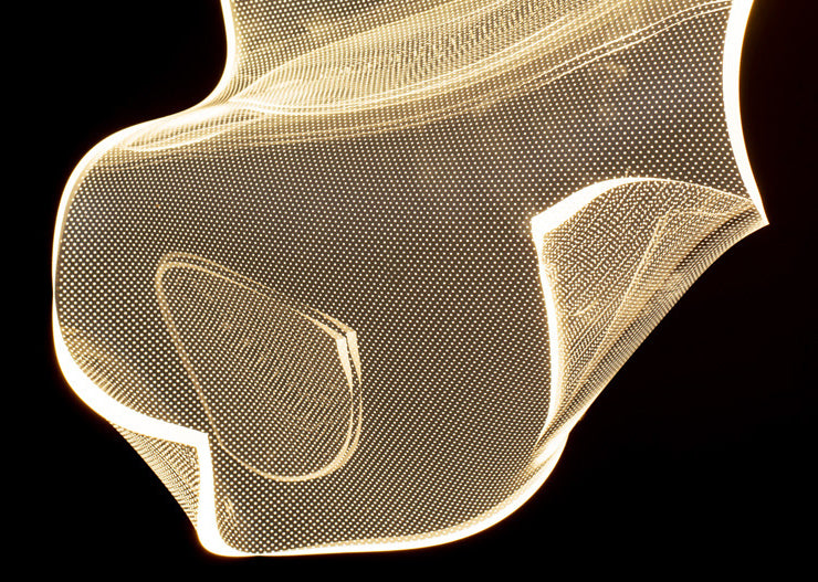 Paper Hanging Light Fixtures Modern Simple Acrylic Ceiling Pendant for Stairwell