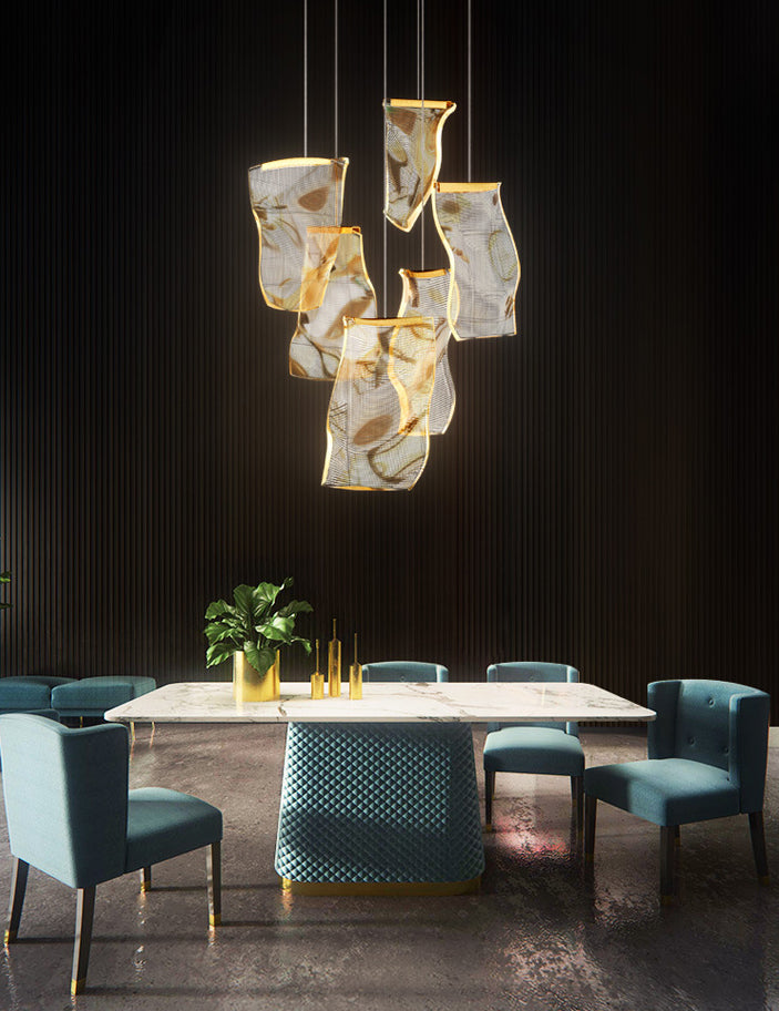 Paper Hanging Light Fixtures Modern Simple Acrylic Ceiling Pendant for Stairwell