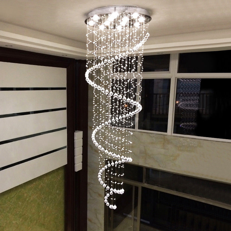 Droplet Hanging Light Fixtures Modern Simplicity Stainless Steel Ceiling Pendant for Stairwell