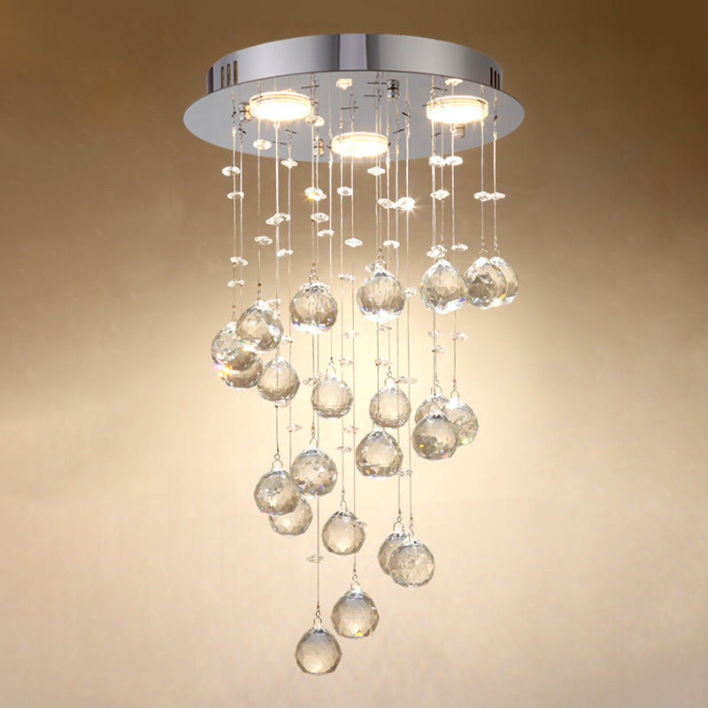 Droplet Hanging Light Fixtures Modern Simplicity Stainless Steel Ceiling Pendant for Stairwell